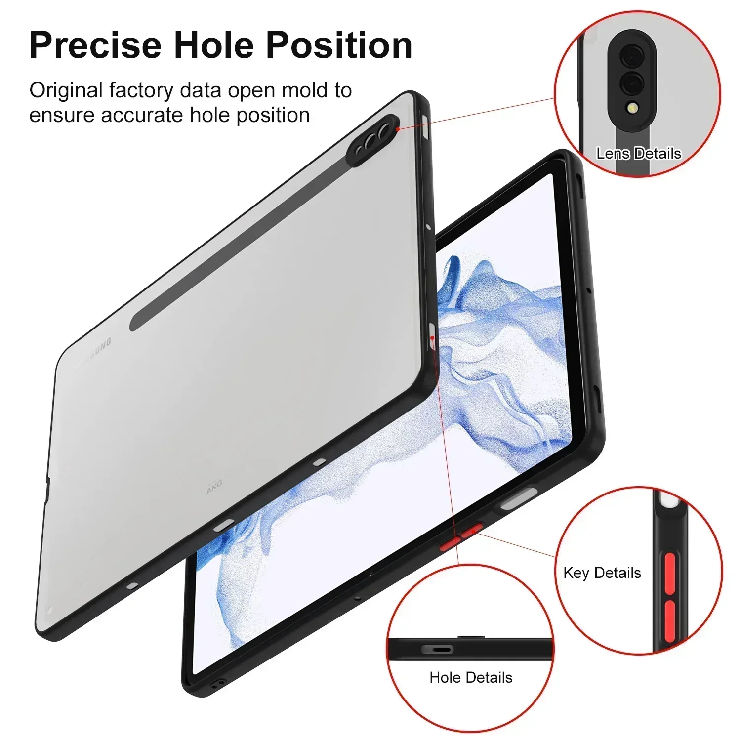 For Samsung Tab A8 A7 S6LITE S7 S8 T870 A7lite Panel case Transparent X800 X700 X200 P610 P615 T500 T505 T290 T225 T220 T295case