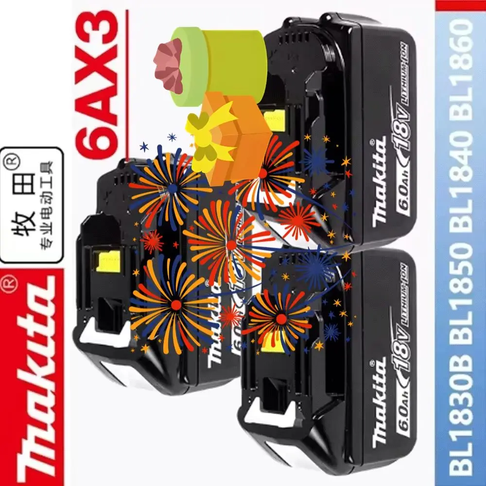 

Новая обновленная версия 18650 3/5,0/6,0/9,0 Ач 18 В Makita BL1860 BL1850B BL1850 Заменяется с аккумулятором для электроинструмента Makita и зарядным устройством