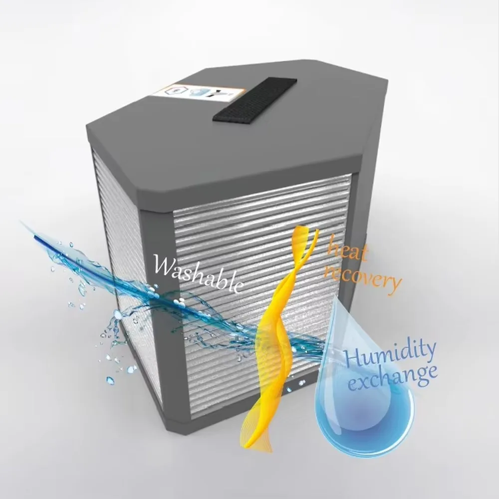 Ceiling Type Heat Exchange Ventilation System 250m3/h AC Fan HVAC Duct for Home Office Air Fresh