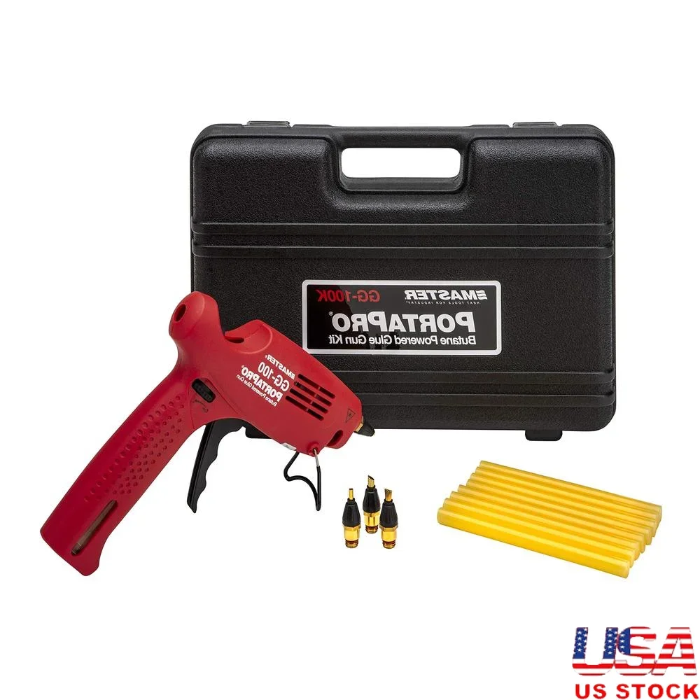 Cordless Butane-Powered Glue Gun Kit with 140-Minute Run Time Industrial Bonding Tool with 1/2