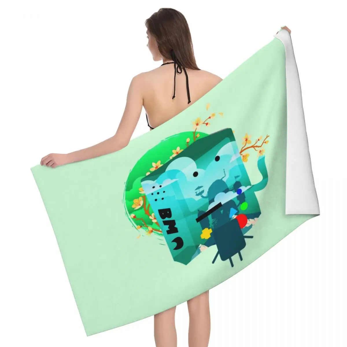 Custom BMO Adventure Time Bath Beach Towel Microfiber TV series Cartoon Pool Towels