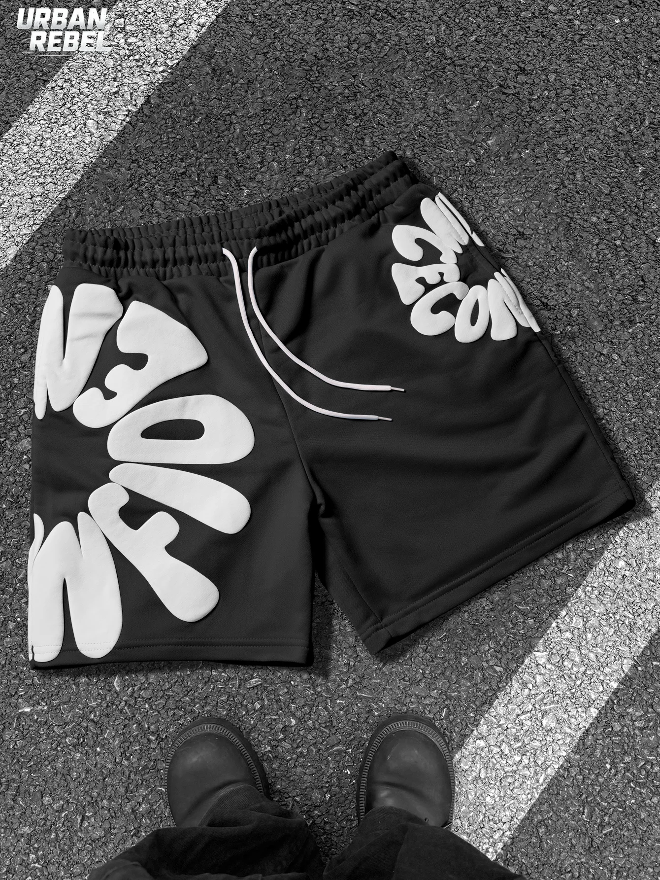 Y2K Hip Hop Streetwear Men's Loose Fit Foam Graphic Print Shorts Trendy Athletic Daily Wear Multi Color Full Size S-2XL Fashion