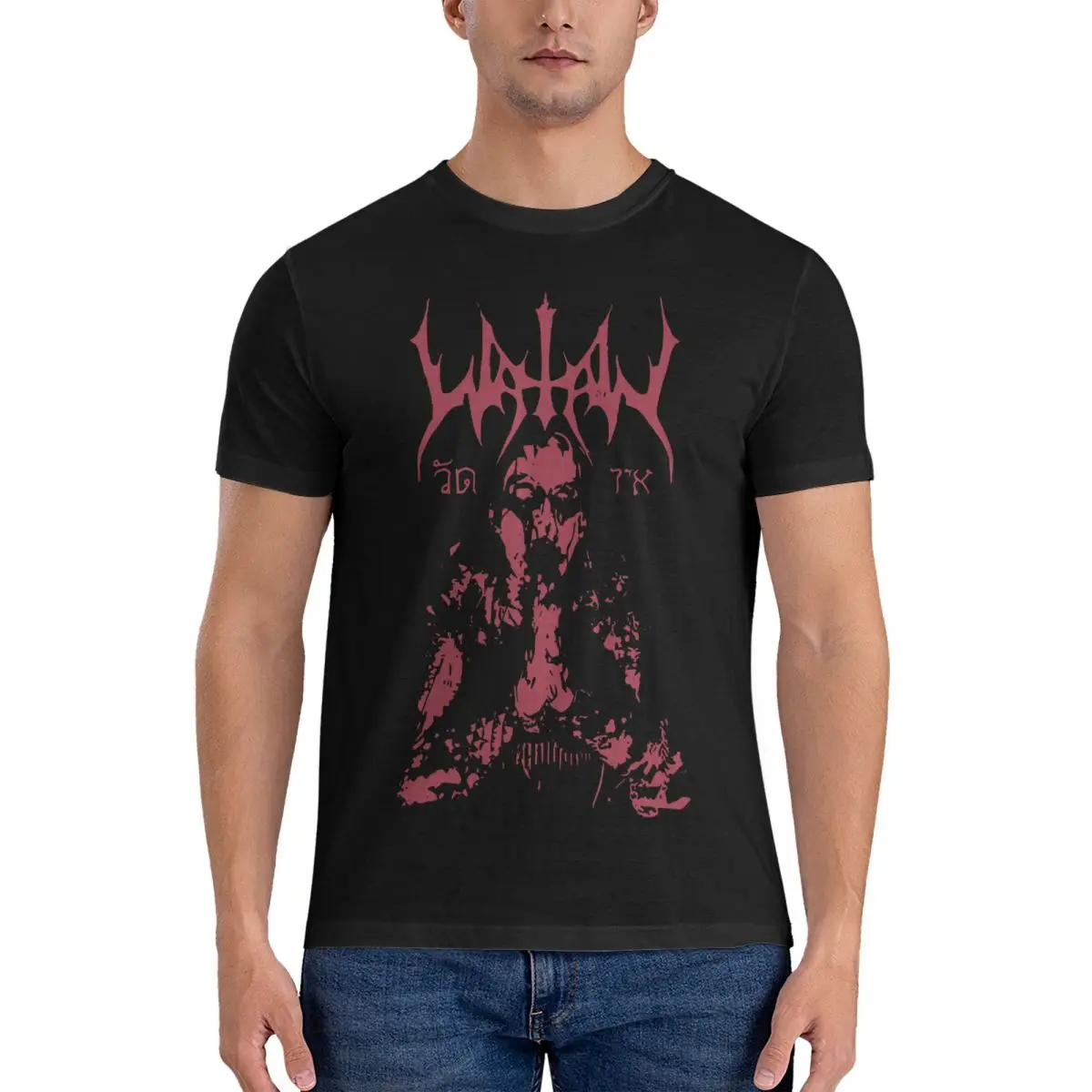 Men T-Shirt Erik Vintage Pure Cotton Tees Short Sleeve Watain T Shirts Round Neck Clothes Printed