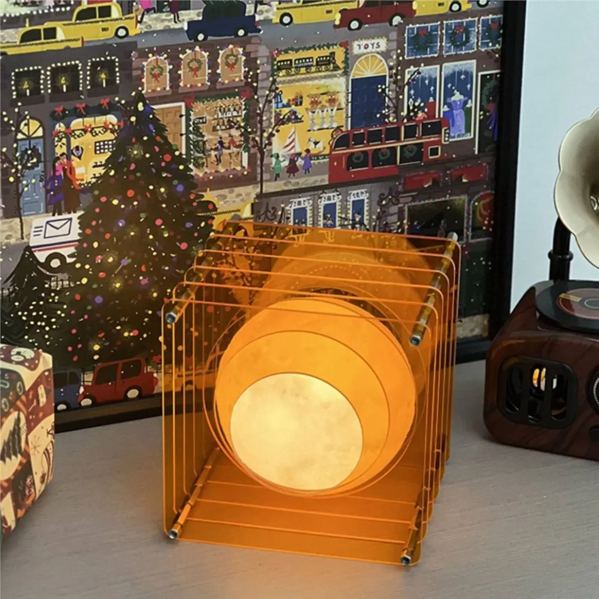 

Y69A 2X Светодиодная многослойная акриловая лампа с эффектом лунного света для спален, гостиных и офисов