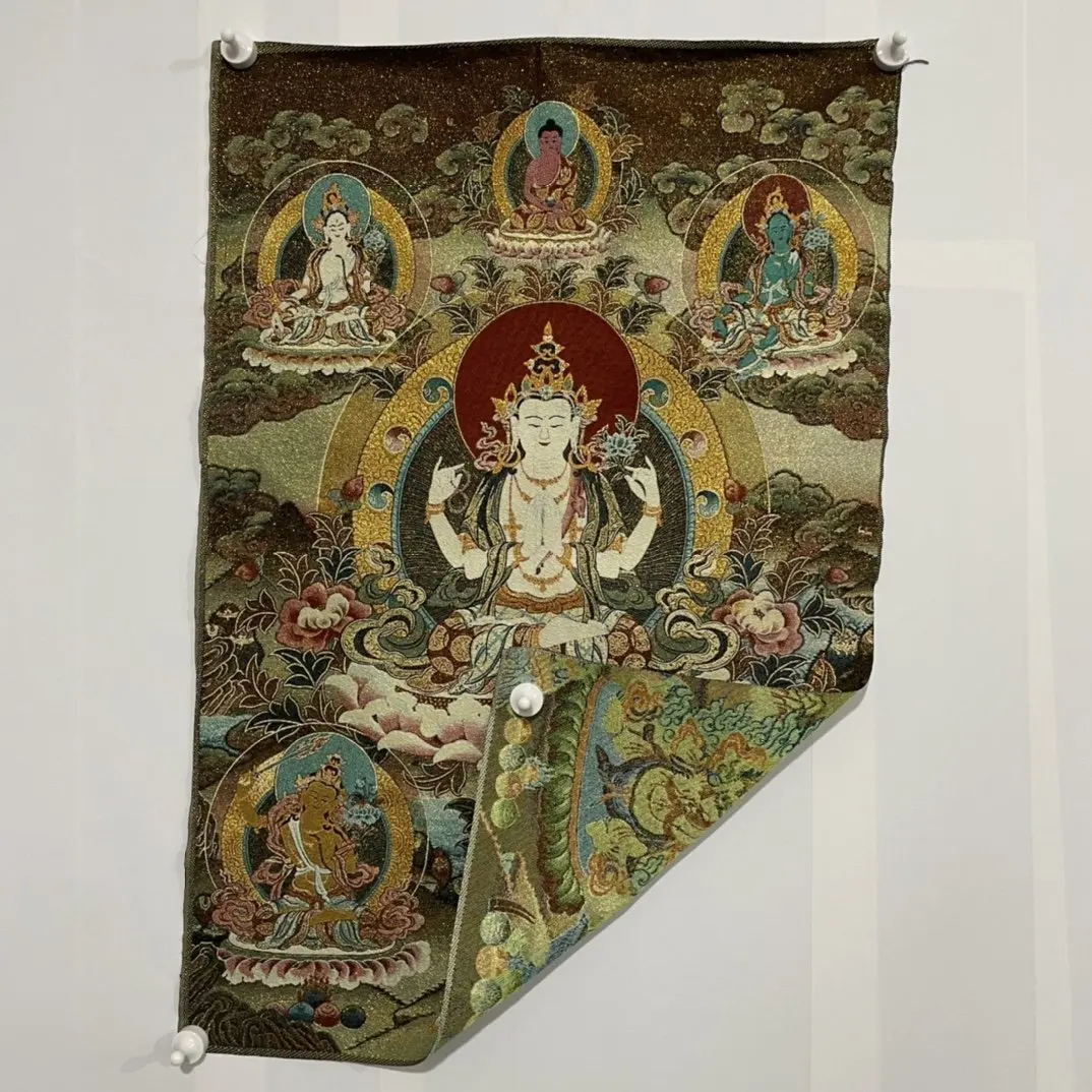 Diamond Embroidery Buddhist Avalokitesvara Buddha Portrait Mural Cross Stitch Four-armed Avalokitesvara Buddha Canvas Painting W