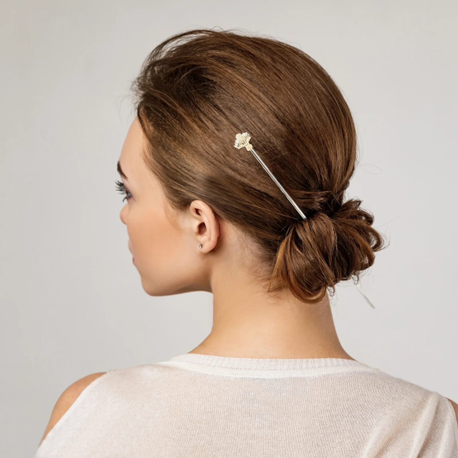 

4Pcs Flower Bud Hairpin Vintage Alloy Chinese Style Hair Sticks Elegant Wedding Party Prom Daily Life Safe Durable