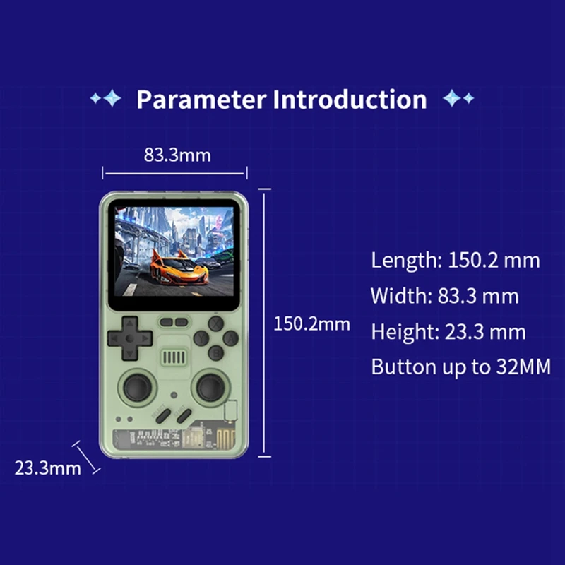 RGB20PRO Retro คอนโซลเกมมือถือ 128GB 3.2 นิ้วหน้าจอ IPS Wifi + บลูทูธในตัวสําหรับ GB/GBA/GBC/PSP จําลอง A