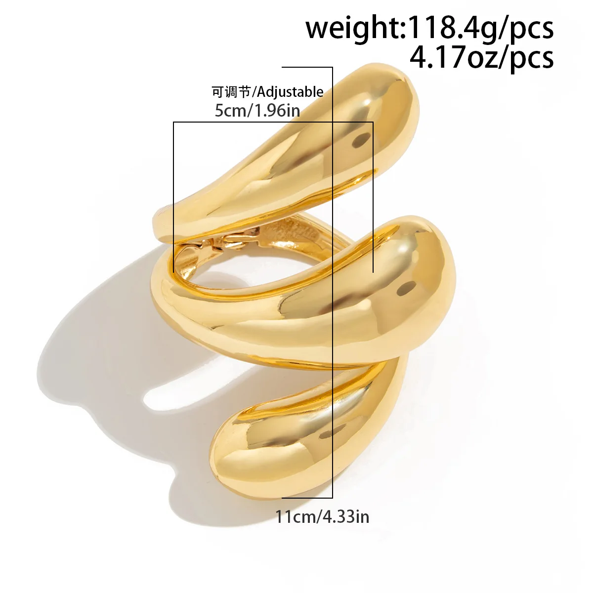 DIEZI Vintage Big Water Drop Heavy Metal Wide Cuff Bangles Bracelets Vintage Punk Geometric Metal Spring Bangle For Women Men