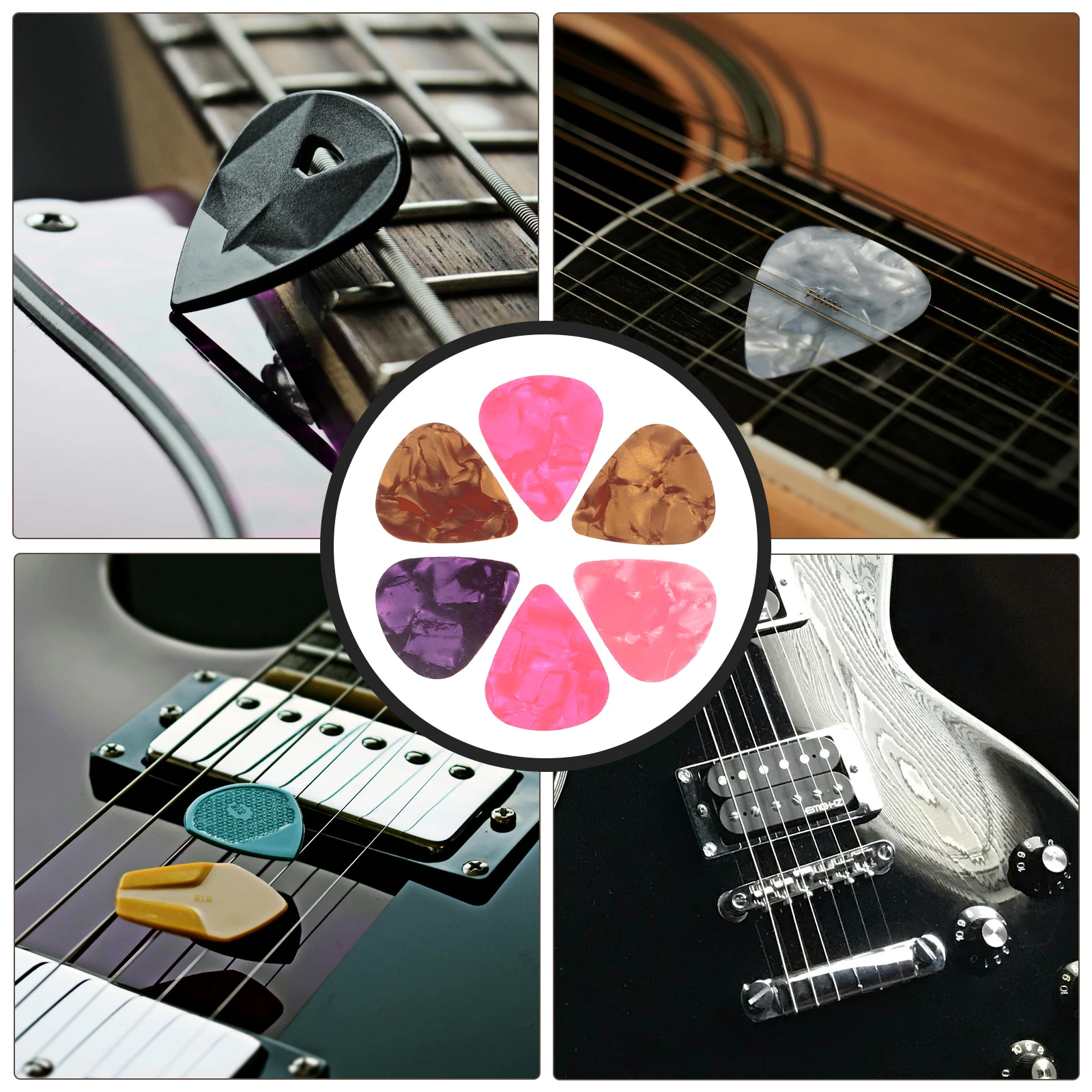

6 Guitar Mute Sordine for Acoustic Classical Practice Tools Free Picks Stainless Steel Noise Reduction String