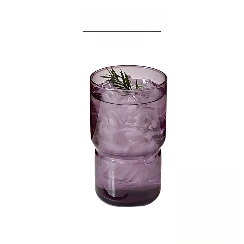 

Vietri Mare Purple Layered Glass Cup Coffee Cocktail Restaurant Water Cup Crystal Whiskey Glass Unique Design Bar Diningware