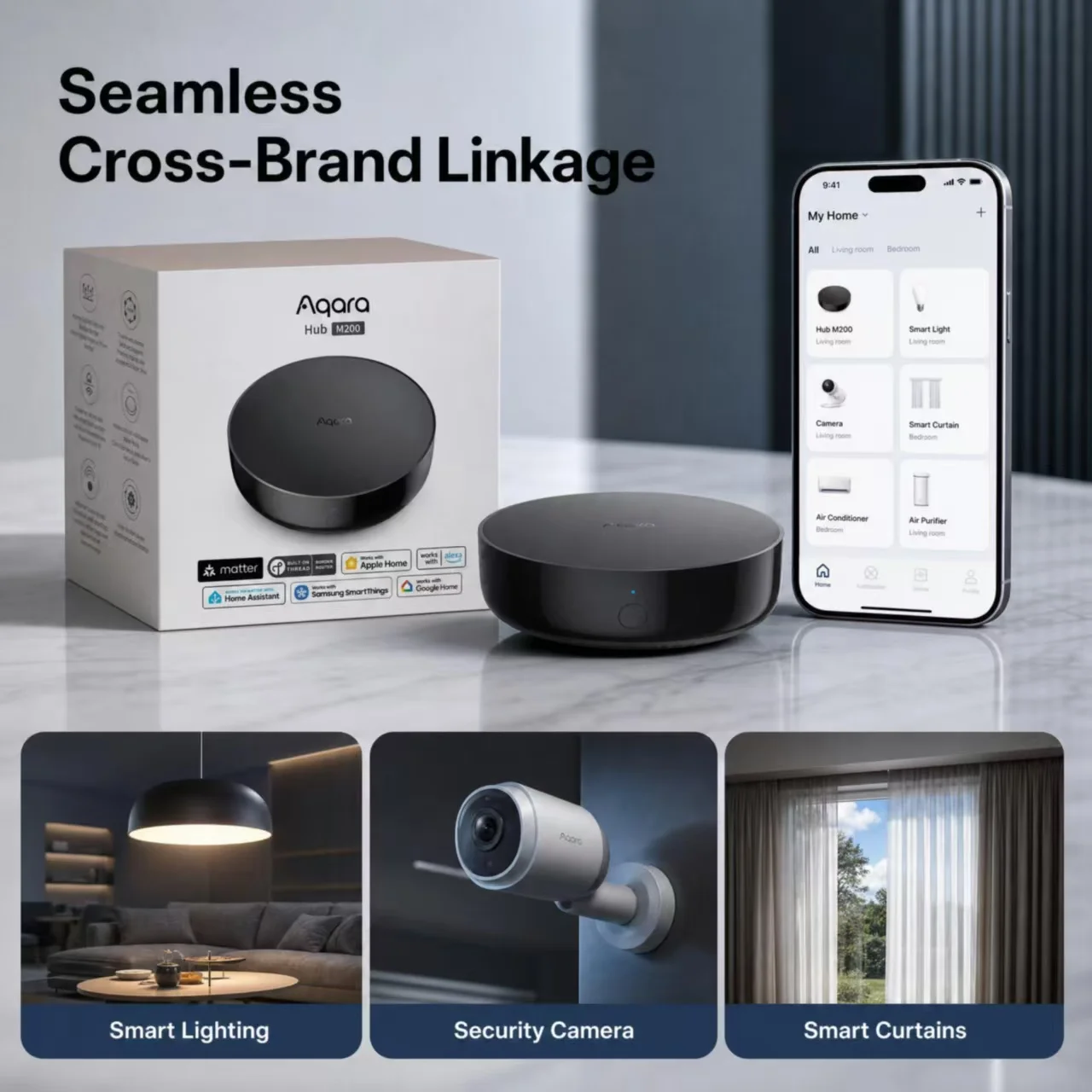 Aqara Smart Hub M200, Matter&Thread Controller, Featuring Aqara Zigbee, Wi-Fi, IR,homekit,lumi