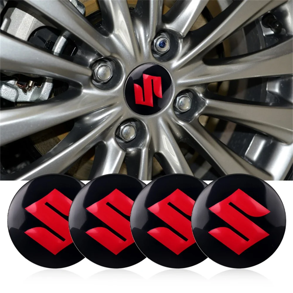 4 шт., 56 мм, алюминиевый автомобильный значок, колпаки для центральной ступицы колеса, наклейки для Suzuki SX4 Swift Samurai Grand Vitara Baleno Jimny