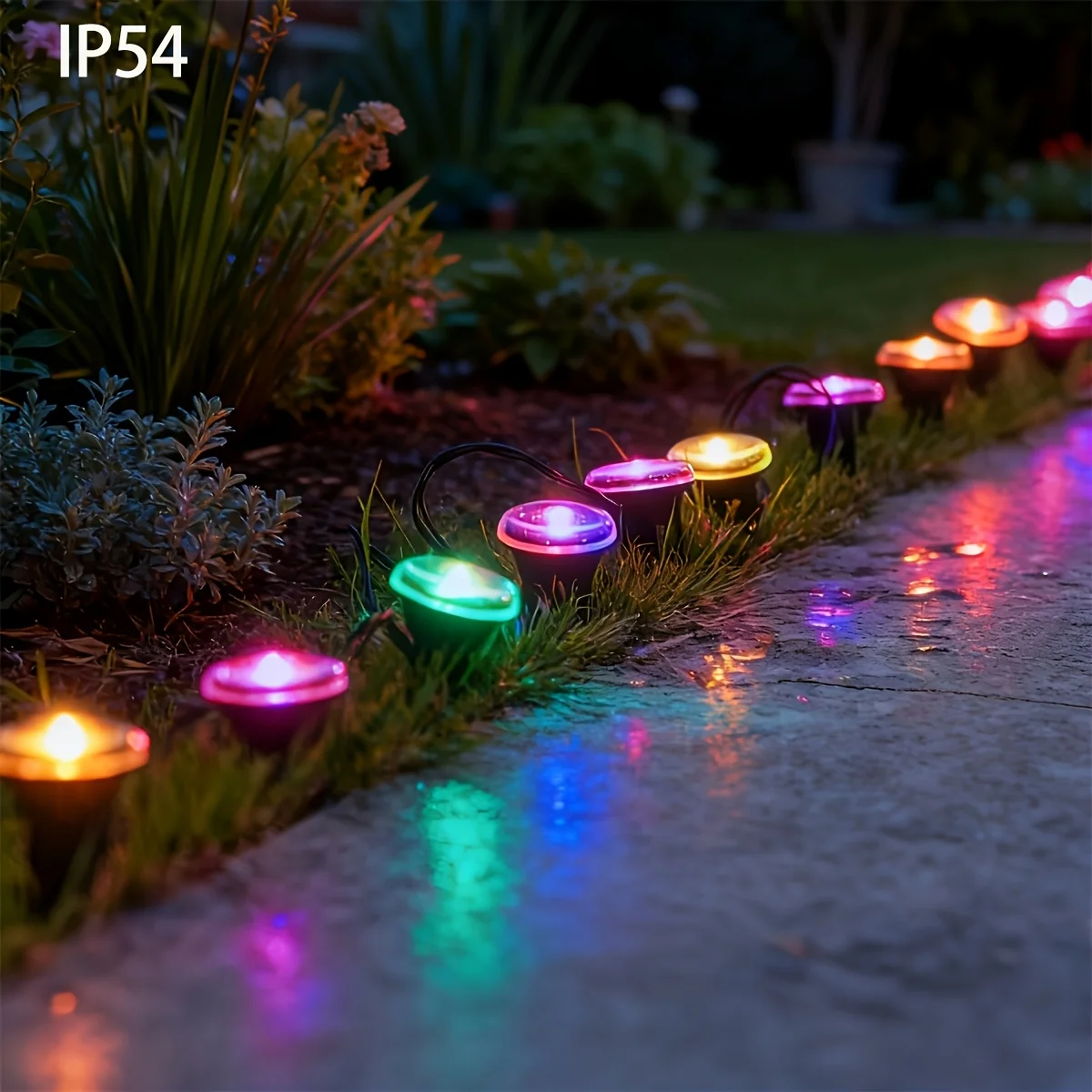 Secret Garden Glow Solar In-Ground Path Lights, Outdoor Waterproof Walkway Disk Lights for Yard Driveway Decoration