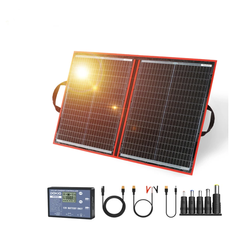 Free shipping  EU Warehouse 18V 80W Flexible Foldable Mono Outdoor Portable Solar Panel For Travel&Boat&RV High Quality