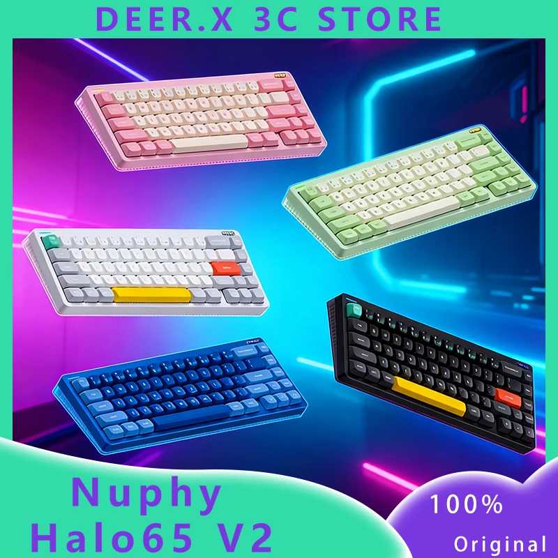 

Беспроводная механическая клавиатура Nuphy Halo65 V2, 3-режимная игровая клавиатура с прокладкой для горячей замены E — спортивная игра, посвященная высокой производительности