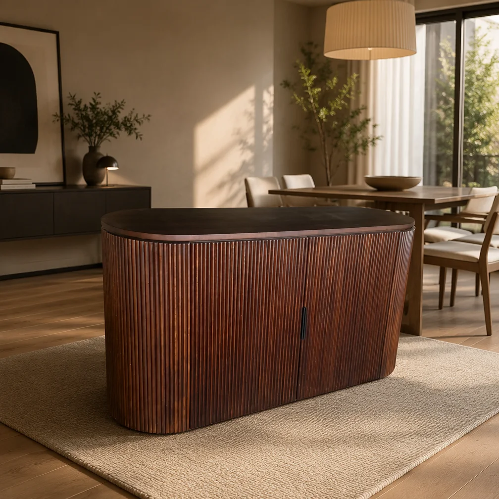 &High-End Luxury American-Style Solid Wood Media Console Sideboard Cabinet Multi-Purpose Eco-Friendly Living Room Furniture