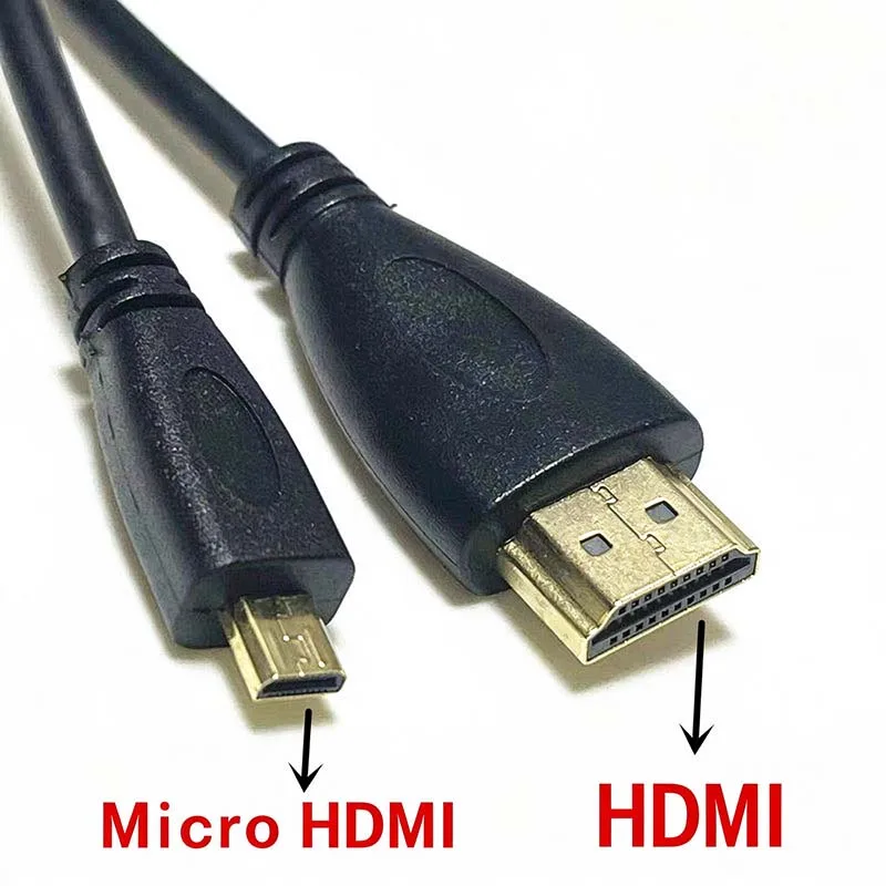 2PCS Micro HDMI to HDMI Cable, Type A to Type C 4K High Definition Cord for Camera & Tablet