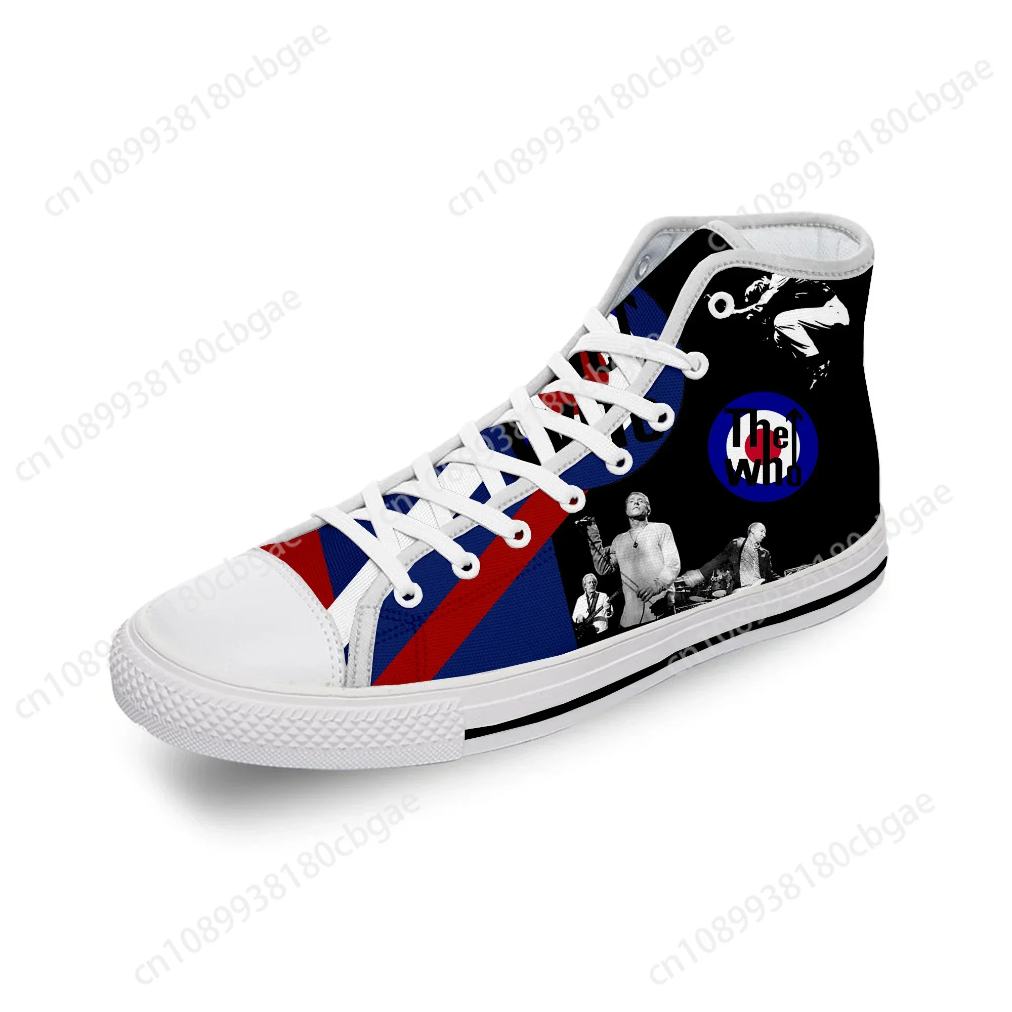 

Hot The Who Rock Band Cool White Cloth Fashion 3D Print High Top Canvas Shoes Men Women Lightweight Breathable Sneakers