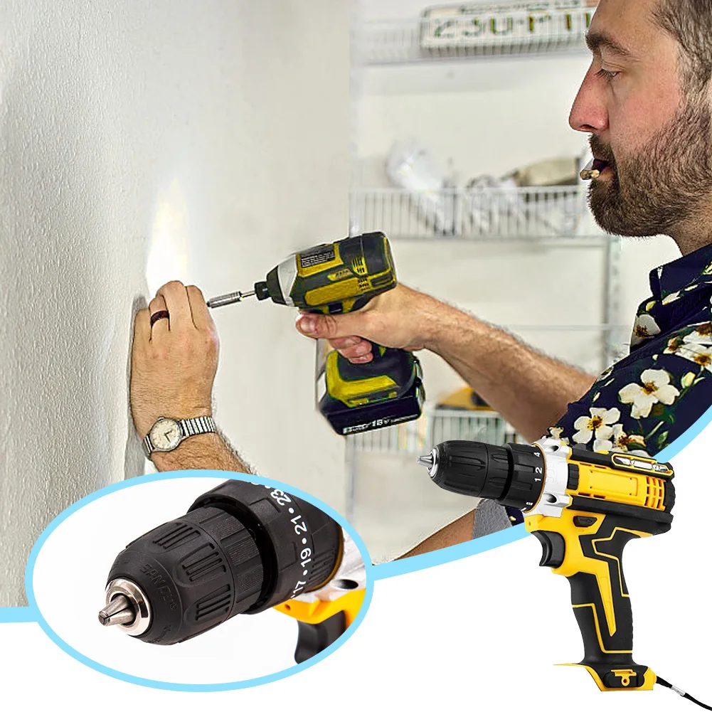 

21V Cordless Drill 25+1 Clutch Power Drill 1350RMP Electric Power Drill 2-Variable Speed with Work Light for Home DIY and Repair