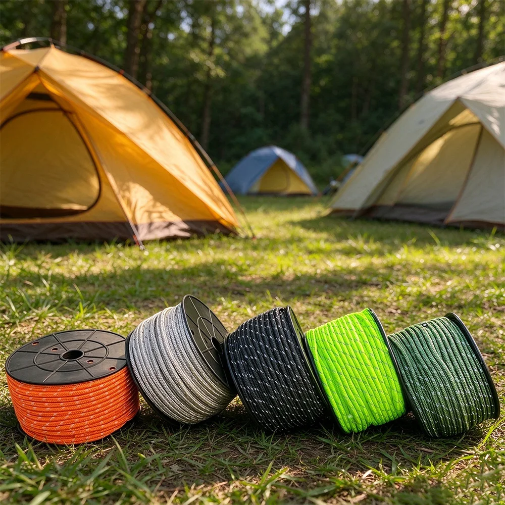 6mm * 50m Outdoor Tent Rope Whole Roll Reflective Rope Canopy Windproof Rope Fixed Rope Bundling Rope Bold Reinforcement
