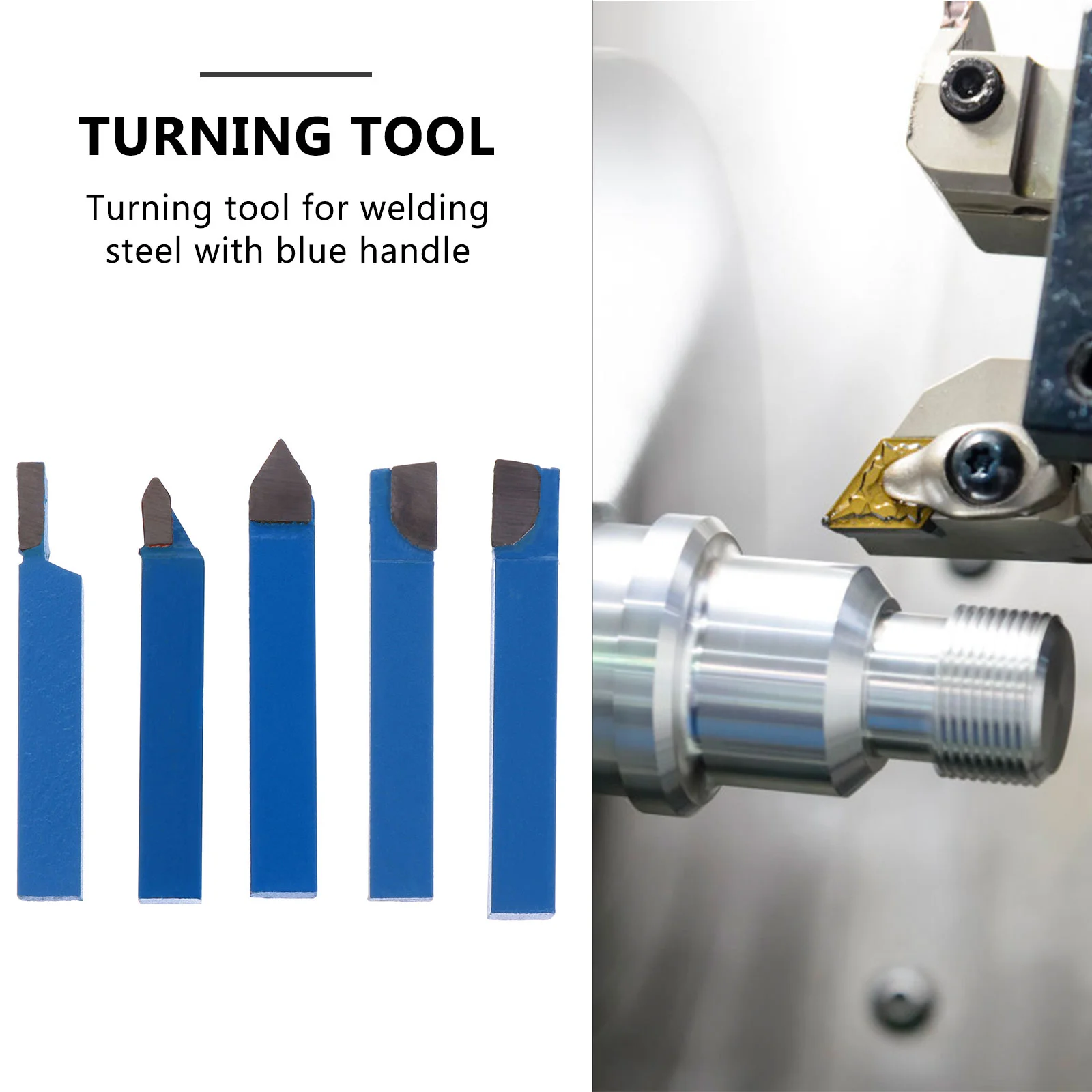 5 pçs mini torno ferramenta titular torneamento ferramentas de brasagem indexável azul tungstênio aço