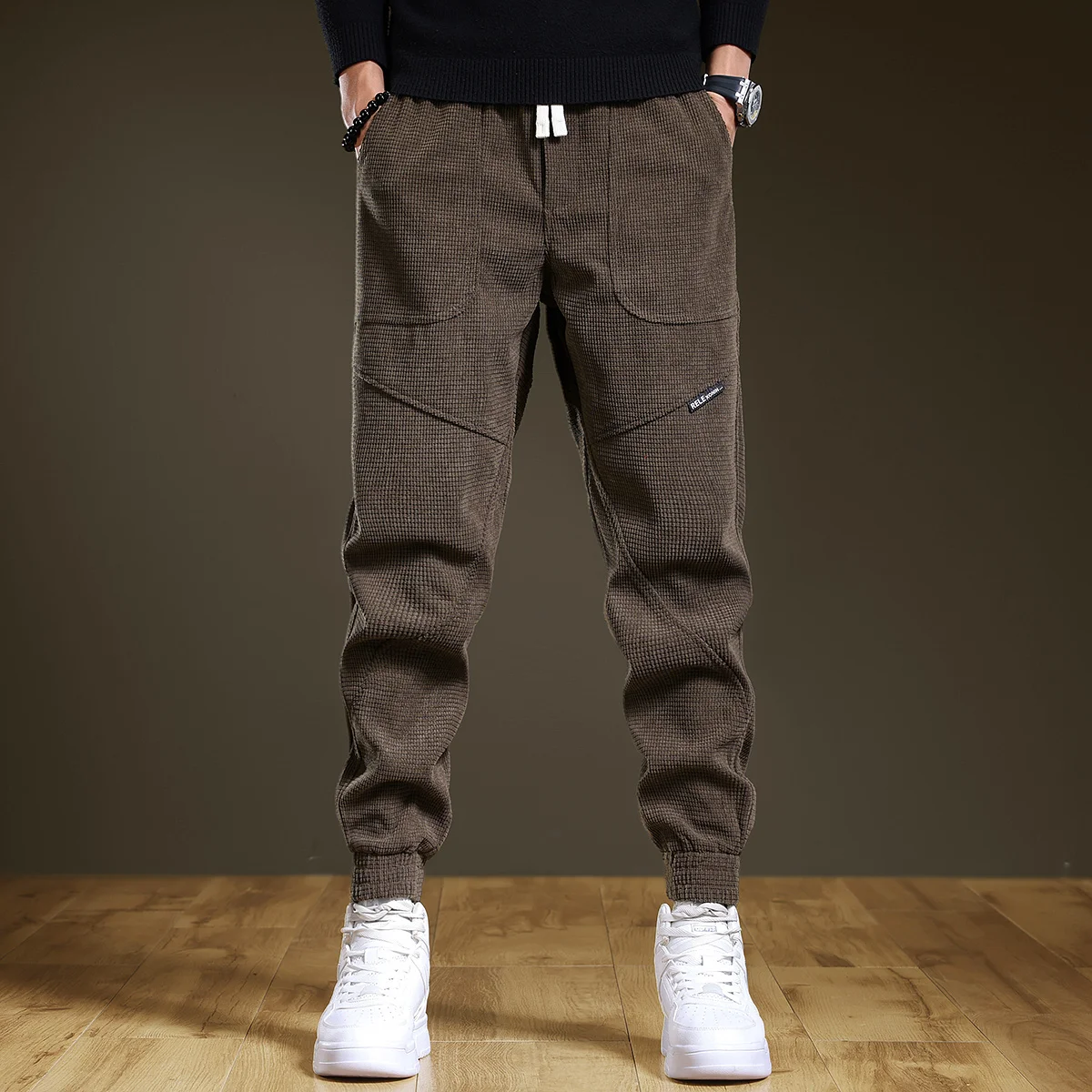 

Men's Corduroy Sports Pants Fce Lined Thi Autumn Winter Trendy Brand Cuffed Workwear Pants No Magnet No Iron Casual Long...