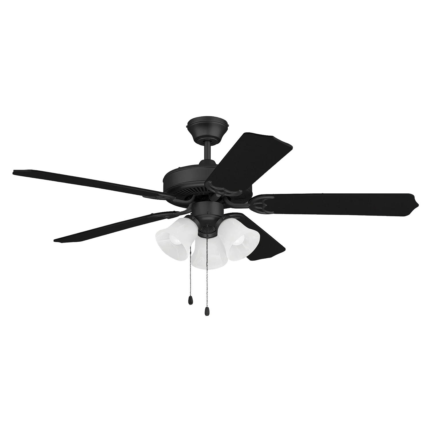 Hot-selling wholesale country style black 52 inch zipper control remote control switch ceiling fan with light