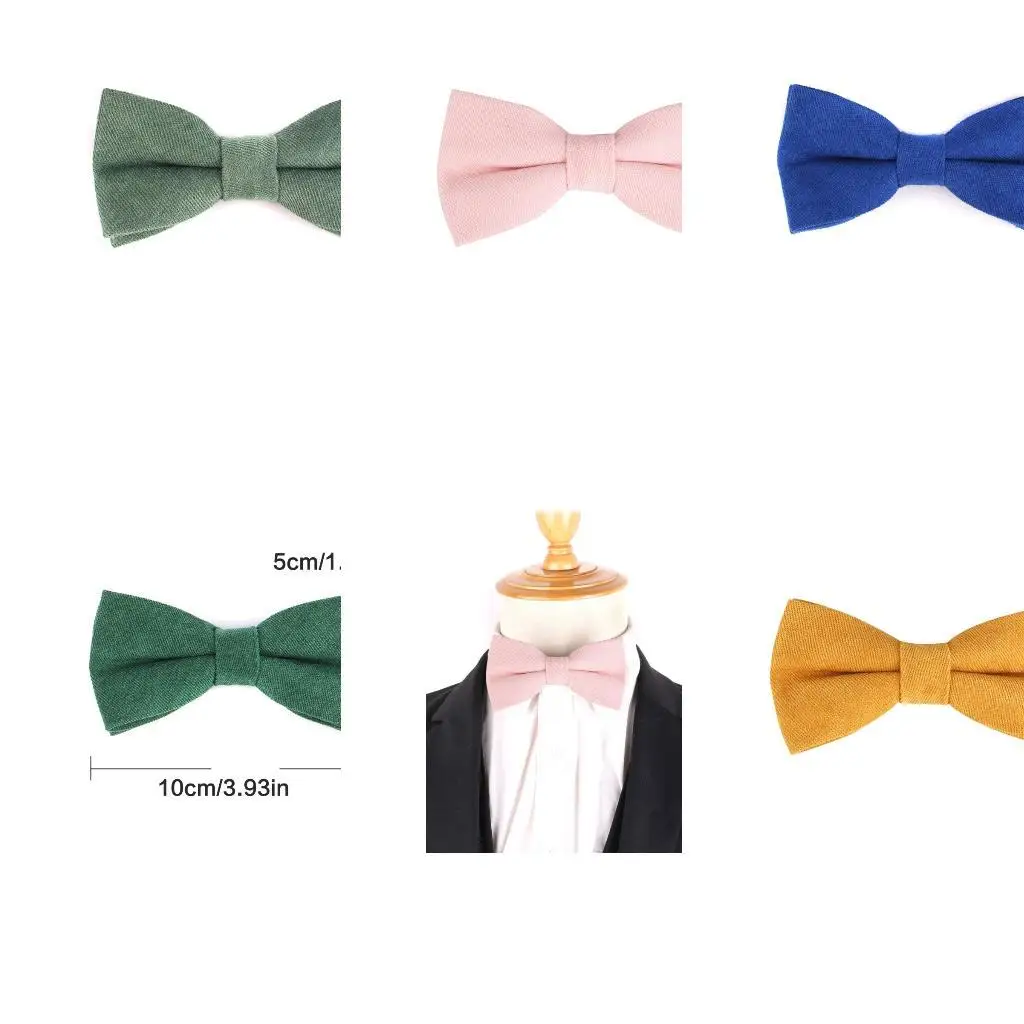 

652F Textured Silk Feel Polyester Bowtie With Adjustable Strap For Business Meetings Evening Occasion