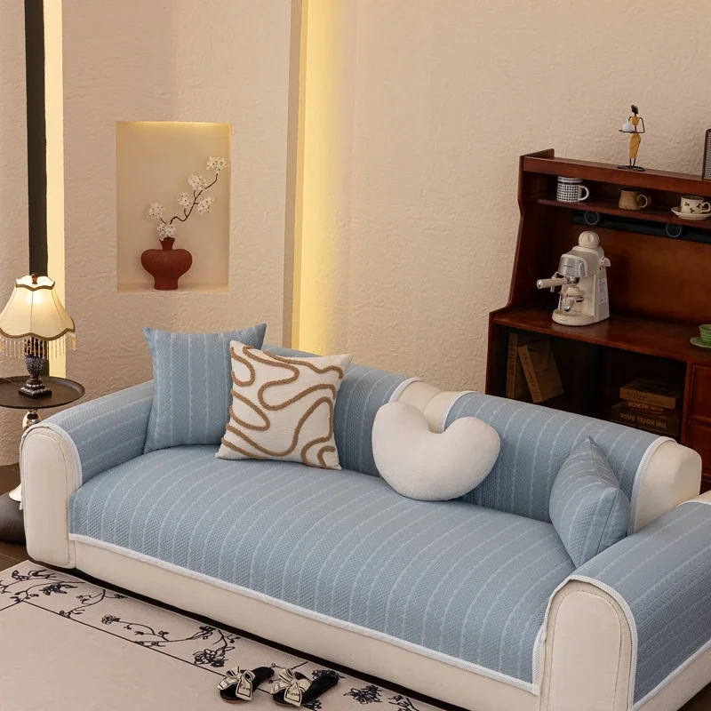 New Cool Fibre Summer Sofa Cover Soft Light Furniture Protector Covers Skin-friendly Breathable Recliner Pad Washable Home Decor