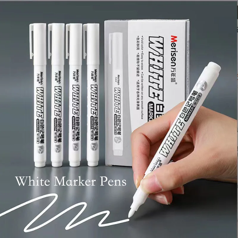 1/2/12 Pcs White Marker Pens Paint Oily Waterproof 1mm Tattoo Skin Markers Scribe Gel Pen DIY Permanent Makeup Tattoo Supplies