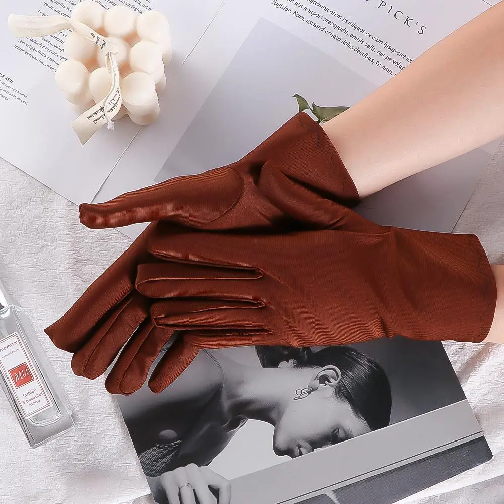 Elastic Pearlescent Summer Spandex Abrasion-resistant Driving Gloves Outdoor Sports Gloves Female Gloves Sun Protection Mittens