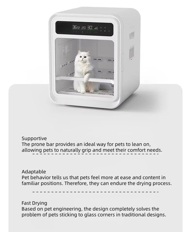 Small dog and cat dryer box with touch screen and remote control, ozone,   ultra-quiet pet drying cabinet