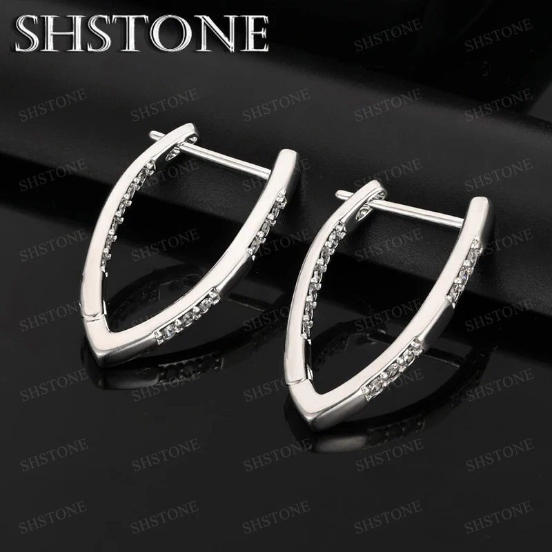 

AAA Zircon 925 Sterling Silver Hoop Earring For Men Women Engagement Wedding Party Jewelry Fashion Accessories Luxury Earring