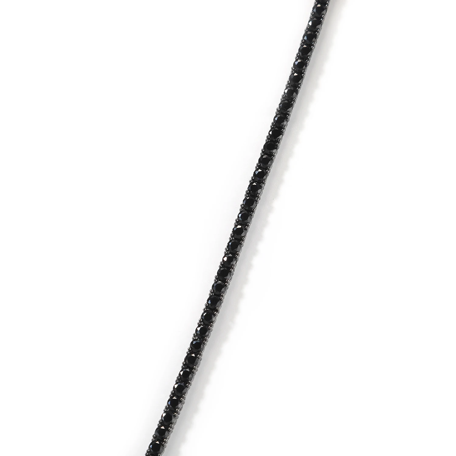 UWIN Schwarzes Tennis-Kettenarmband mit runden Zirkonia-Steinen (AAA-Qualität) – Hip-Hop-Schmuck für Rapper – Detail 11