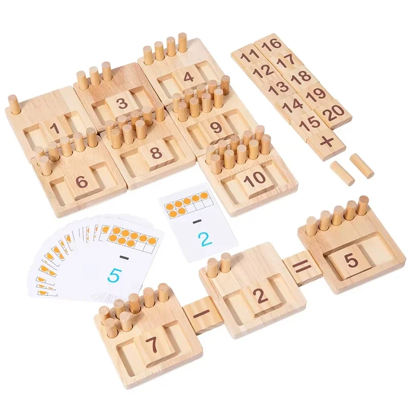 Children Montessori Wooden Sensory Math Board Stick Counting Matching Number Blocks Preschool Learning Educational Toys Toddlers