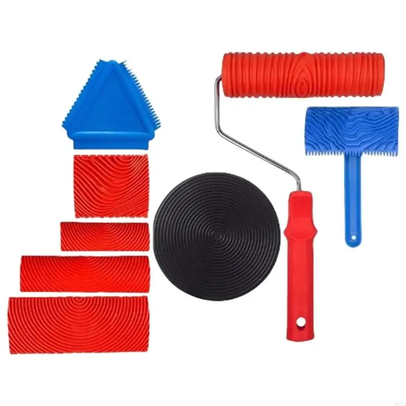 8Pcs Multipurpose Grains Painting Tool Set for Home Decoration Use M89B