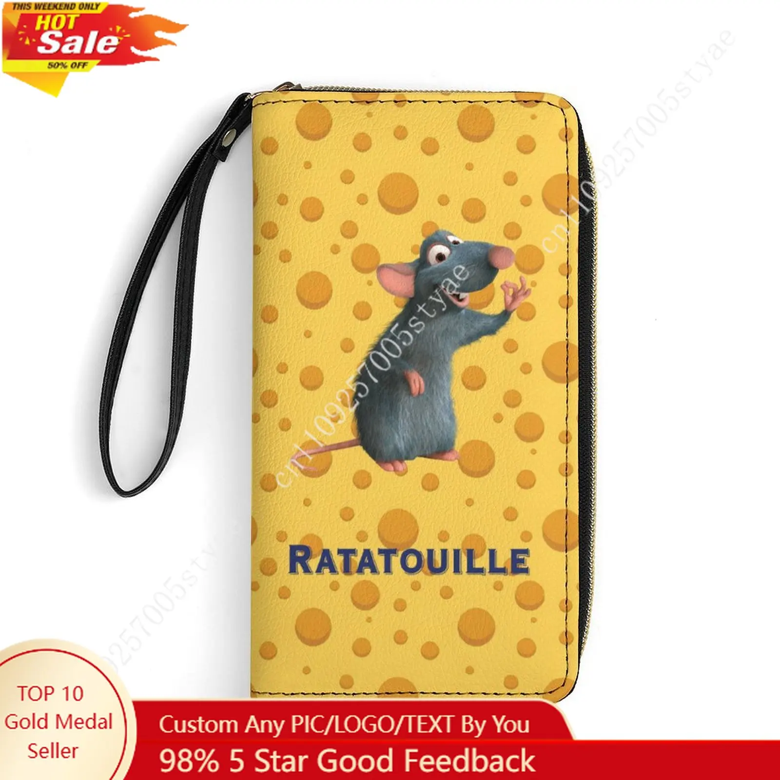 

Ratatouille Leather Wallet Disney Licensed Custom Personalized Design Your Pattern Portable Purse Double Sided Print Cosplay