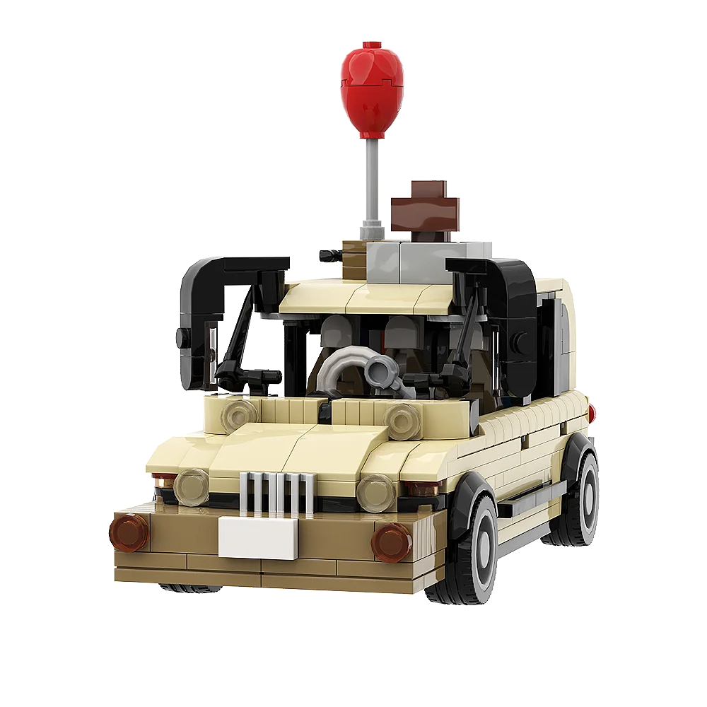 Gobricks moc cidade corrida de estrada rovered james estilo antigo modificado captador bloco de construção caminhão tijolo brinquedos para menino presente aniversário