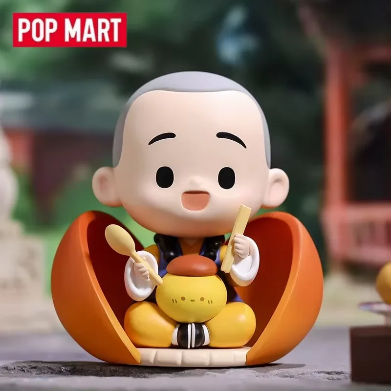 

POP MART Little Monk Yichan, китайская деликатесная серия, оригинальная слепая коробка, загадочная коробка-сюрприз, милые аниме-фигурки, украшения