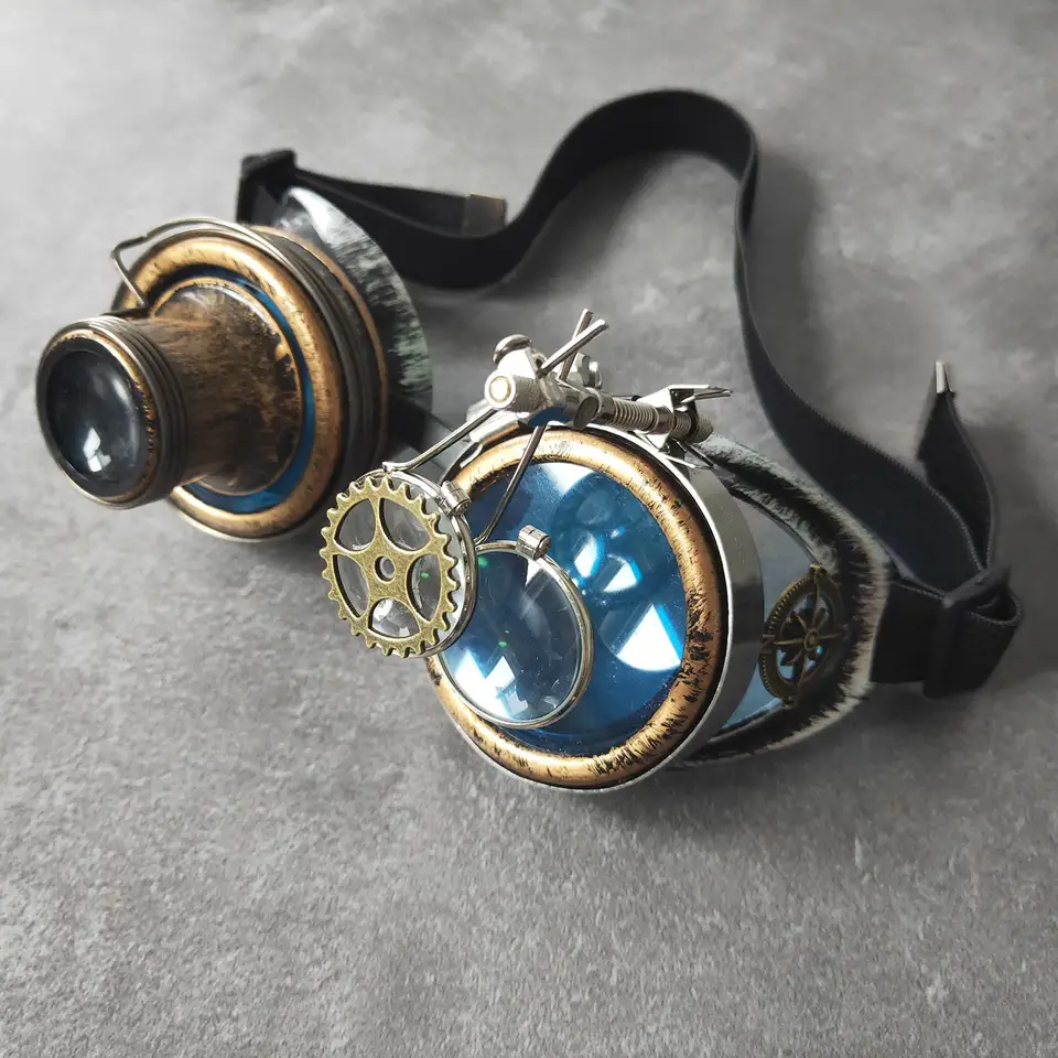 Lunettes De Soleil Steampunk Bohue Vintage Gothiques Pour Halloween, Cosplay, Accessoires De Déguisement, Lunettes De Fête Pour Homme Et Femme (cuivre Rouge Lunette Steampunk