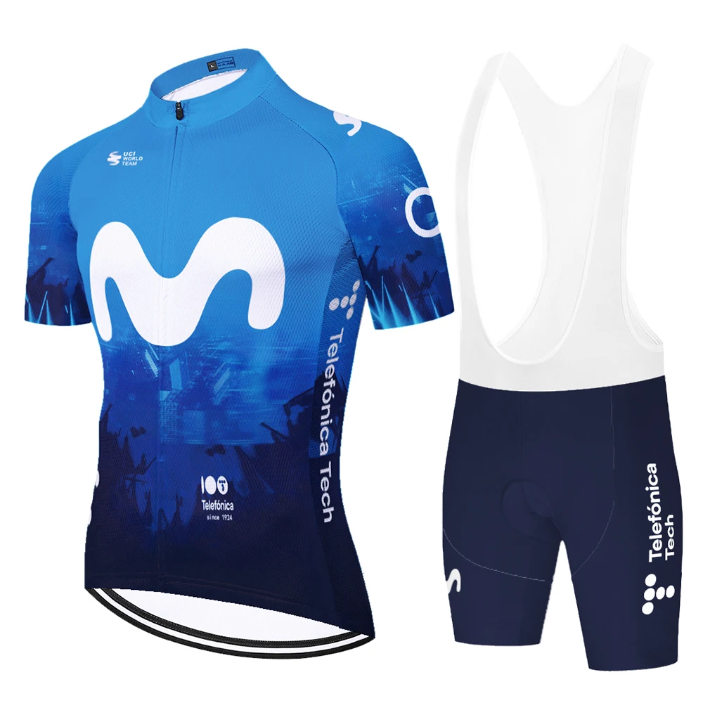 Camiseta de ciclismo DEL EQUIPO Movistar para hombre, ropa de verano para bicicleta, 2023