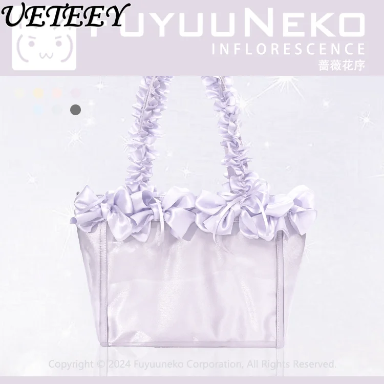 Lolita Original Sweet Rose Flower Sequence Messenger Bag Sweet Flower Ribbon Pain Bag Two-dimensional Large-capacity Backpack