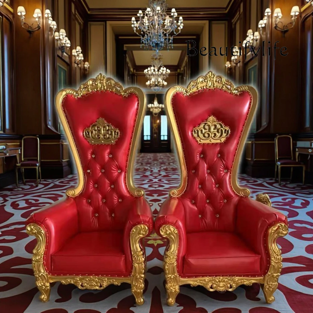 المبيعات الساخنة رخيصة الثمن الذهب الفاخرة الحدث الملكي العرش الملك نمط كرسي الزفاف مقاعد العروس والعريس #3