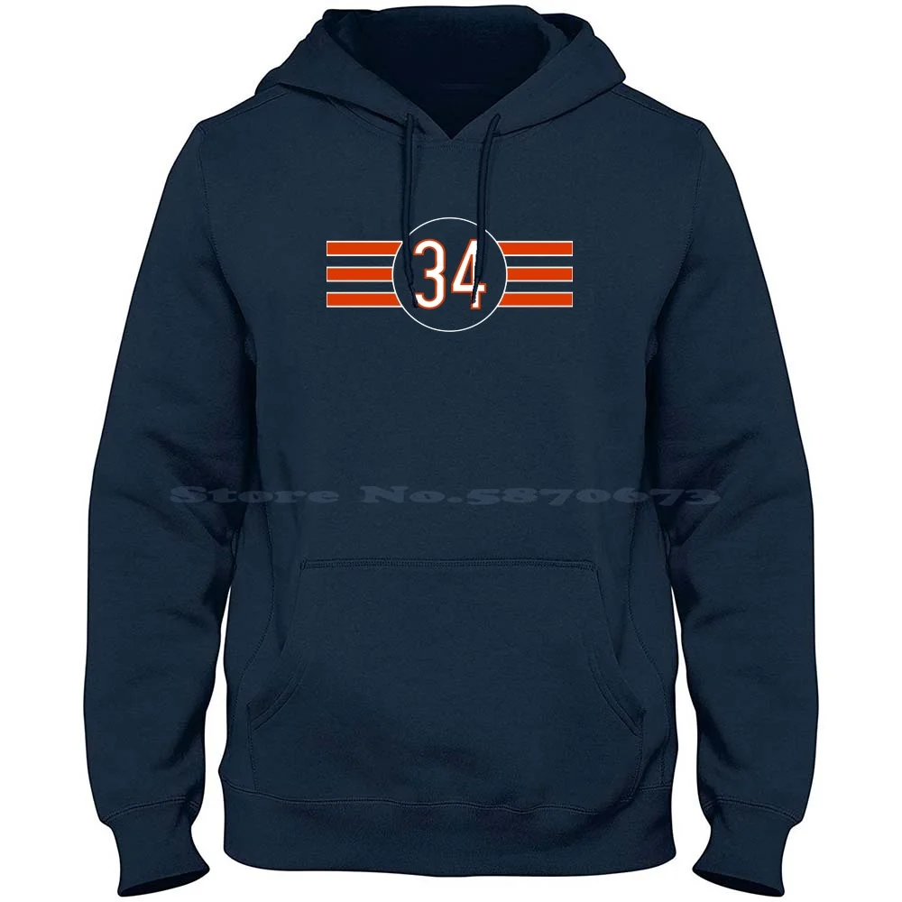 #34 On The Field , #1 In Our Hearts 100% Cotton Hoodie T Shirt Walter Payton Sweetness Chicago Football Da Bears Chi Town