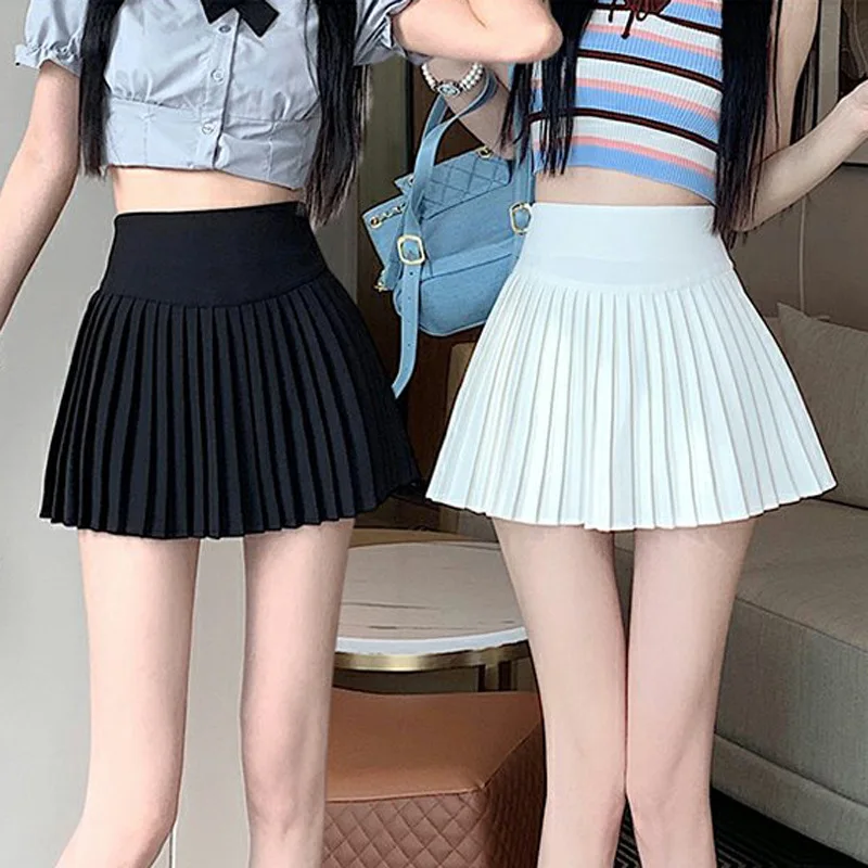 2024 New Women High-Waisted Casual Summer Japanese School Skirt Solid Pleated Skirts Student Mini Jk Uniforms Short Skirts