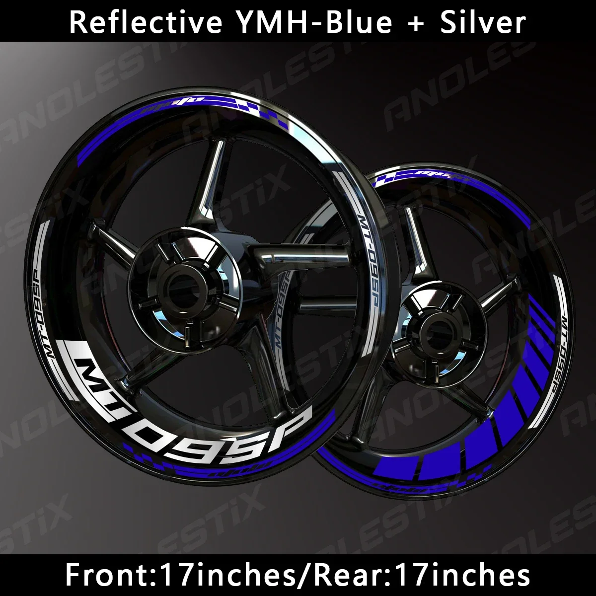 AnoleStix Reflective Motorcycle Wheel Sticker Hub Decal Rim Stripe Tape For YAMAHA MT09 SP