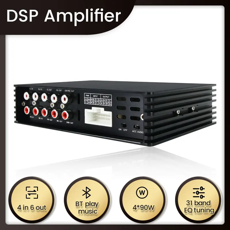 

Auto Parts For 4*90W High Power Car Radio Audio Adjustment DSP Amplifier Sound Upgrade Digital Audio Processor Plug and Play