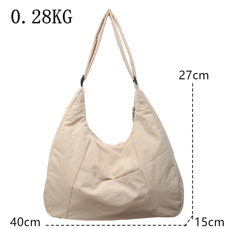 Large Capacity Shoulder Bag Super Soft Cotton Cloth Design Underarm Bag Space Cotton Handbag Women Tote Lady Quilted Shopper Bag