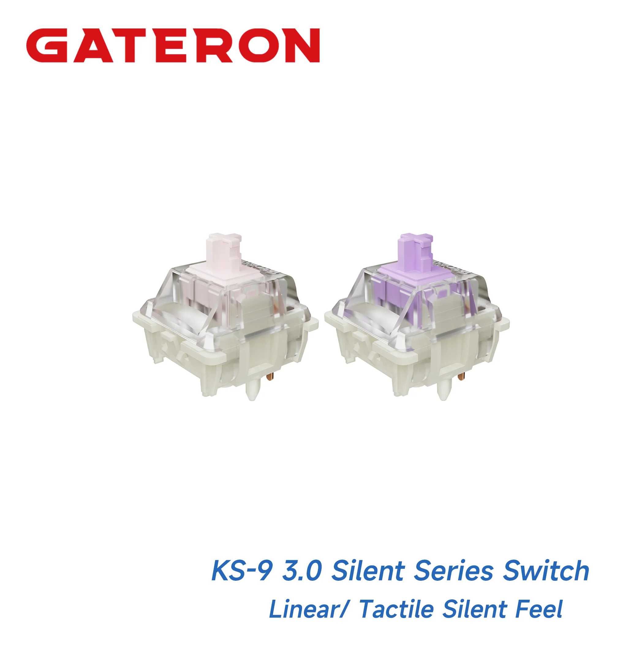 GATERON KS-9 3.0 Silent Families Switch 5 Pin Linear Tactile Silent Customized Switch RGB DIY Hotswap for Mechanical Keyboard