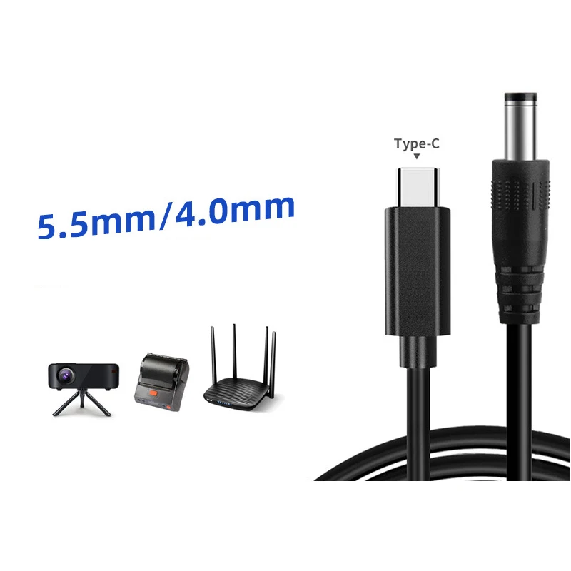 

Кабель USB C в постоянный 5,5x4 мм, преобразователь постоянного тока 9 В, 12 В, 15 В в вилку типа C, 65 Вт, адаптер шнура питания PD для светодиодной ленты, ТВ-коробки, камеры Wi